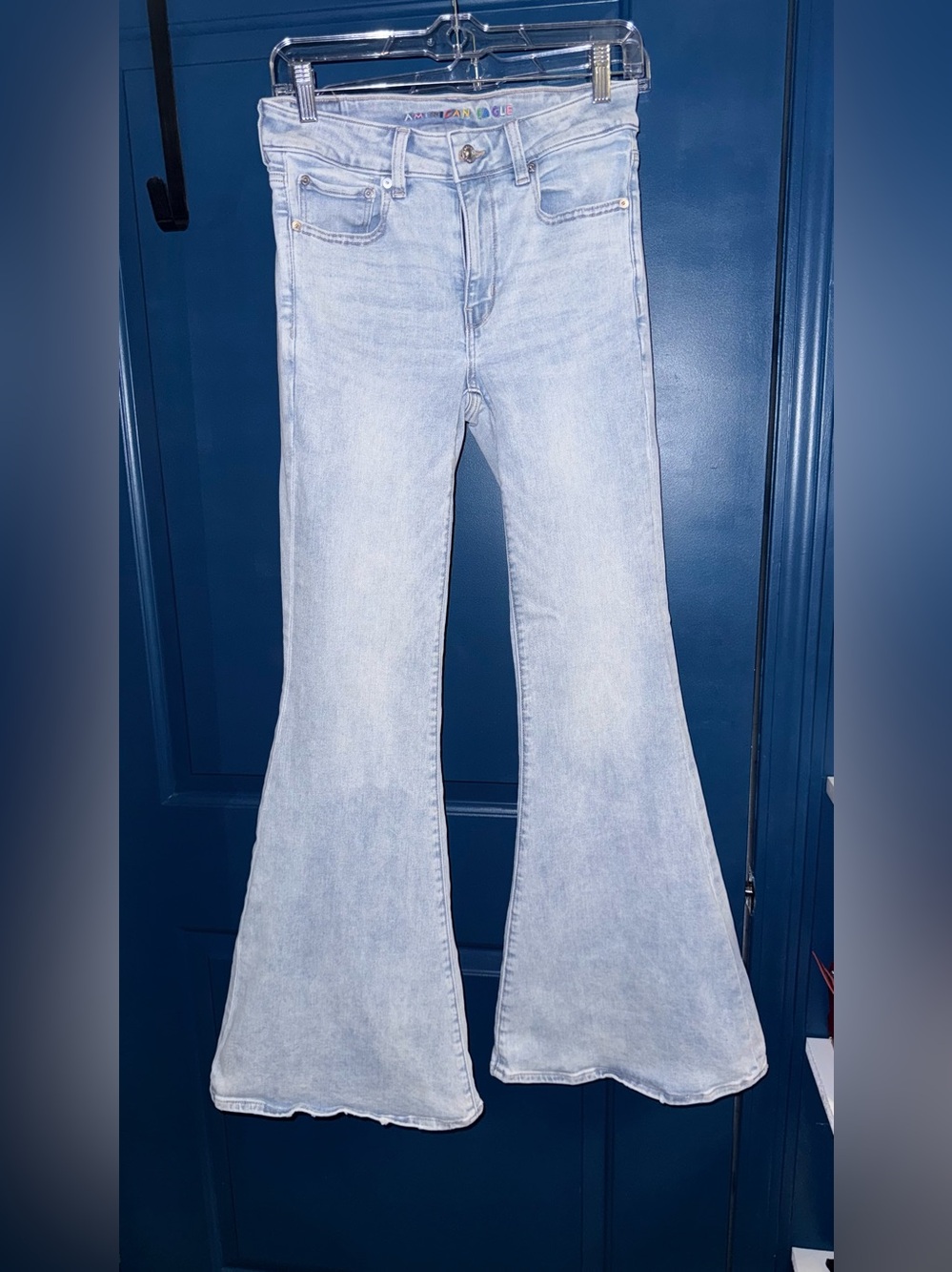 American Eagle Hi Rise Festival Flare Pride Jeans Size 6 LONG